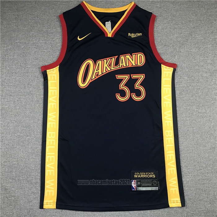 Camiseta Golden State Warriors James Wiseman #33 Ciudad 2020-21 Azul
